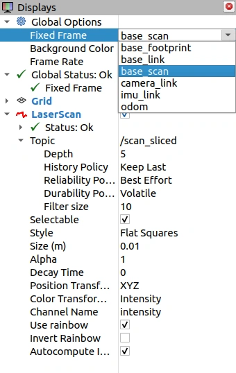 RViz Fixed Frame 예시